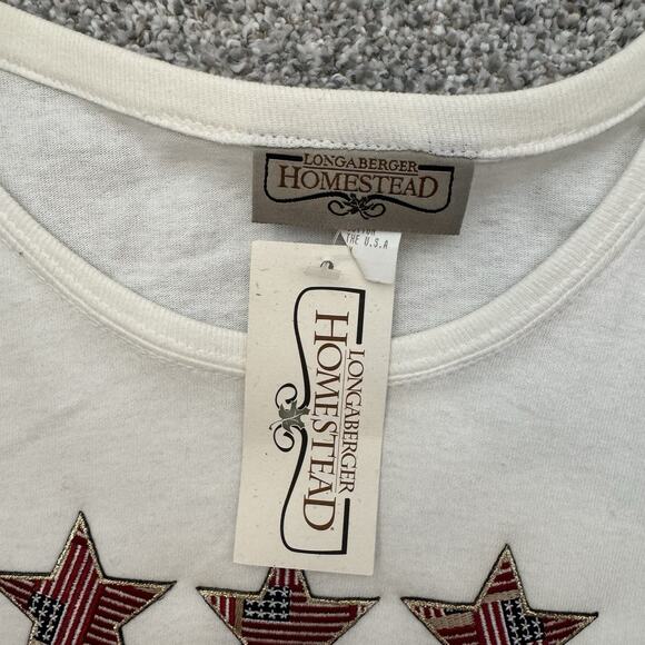 Longaberger Homestead Tshirt Plus 3X Americana Stars Old Glory Patriotic Vintage - Picture 5 of 9